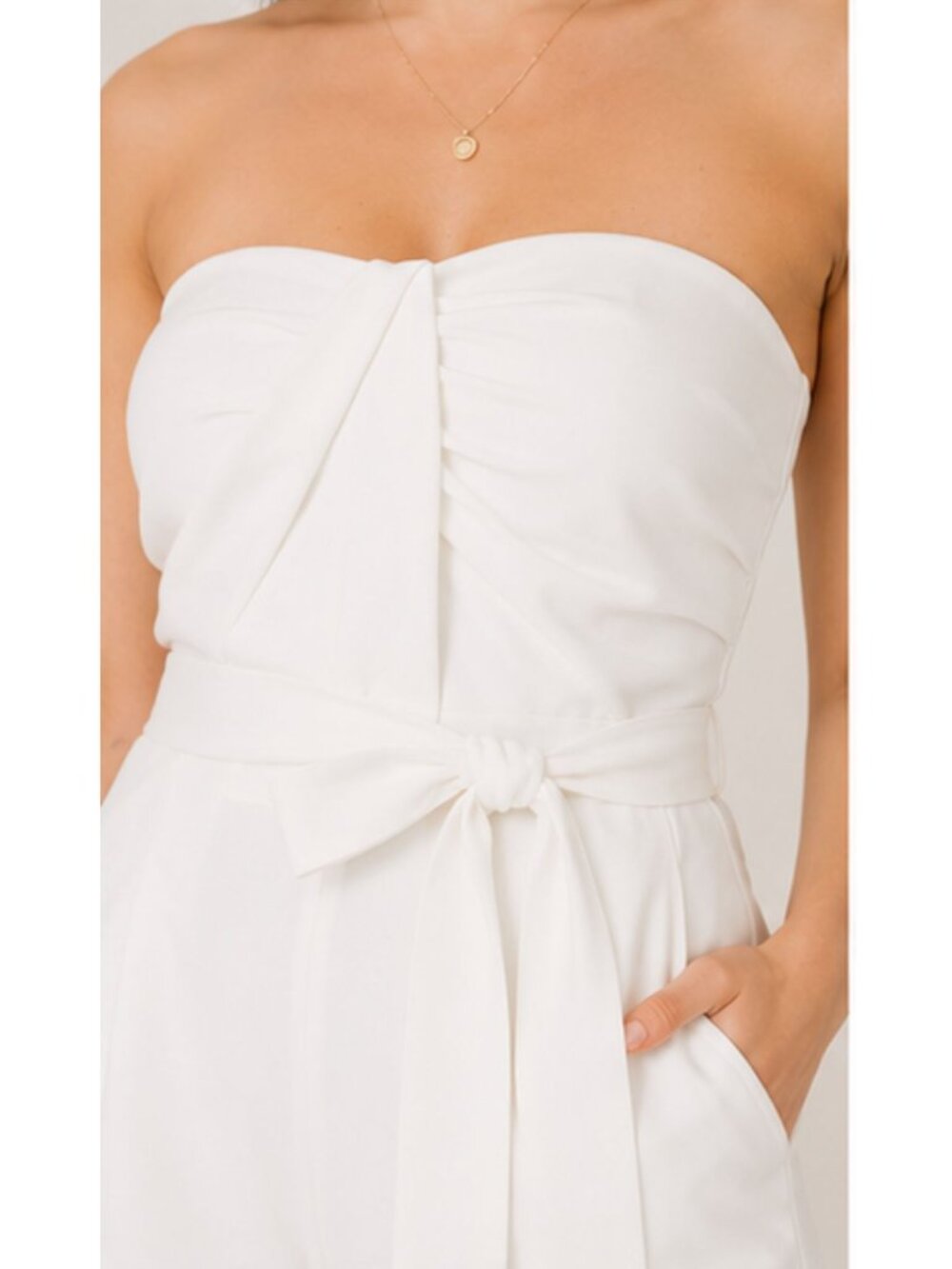 Great Jones White Strapless Romper Tie Waist XS - Picture 5 of 7